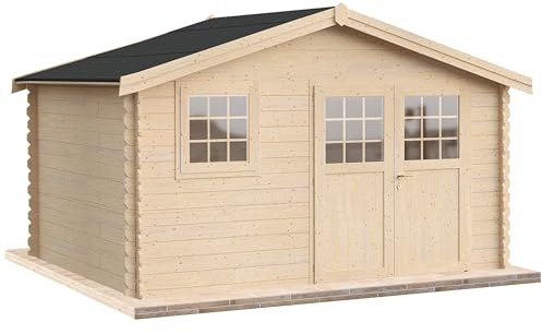 Casetta da giardino in legno per esterni 16 mq 400x400 pareti spessore 35mm MADE IN ITALY mod. VERDI casetta in legno, rimessa attrezzi, deposito, box per esterni (Con Pavimento)