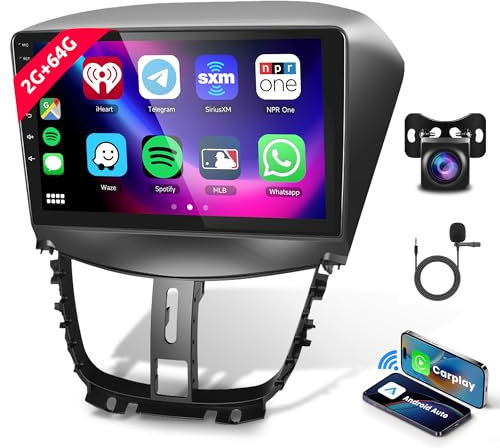 2G 64G Android Car Stereo for Peugeot 207 2006 2015 with Wireless Carplay, Rimoody 9 Inch Touch Screen Car Radio with GPS Bluetooth FM RDS WiFi Android Auto Backup Camera
