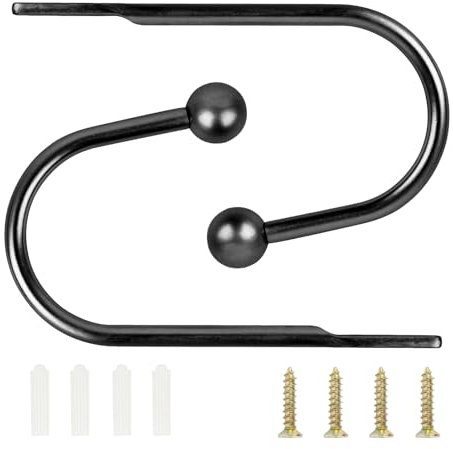 2 Stück Raffhalter Gardinen Metall Vorhang Raffhalter Haken Dekorativer Wandmontage Raffhaken für Schlafzimmer Wohnzimmer Bäder Küchen Büros Esszimmer Cafés - Dunkelgrau