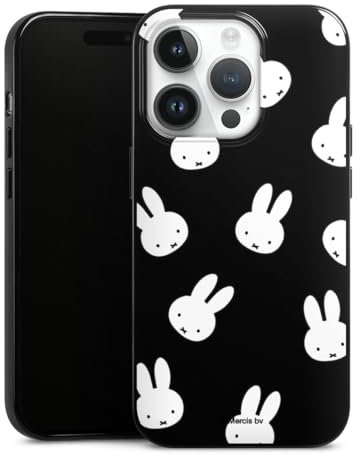 DeinDesign Silikon Hülle kompatibel mit Apple iPhone 14 Pro Case schwarz Handyhülle Miffy Muster transparent