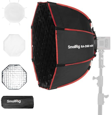 SMALLRIG RA-D60 Parabolic Softbox, 23,6 Quick Release Softbox mit Tragetasche, kompatibel mit SmallRig RC 60B COB-Videoleuchte für Fotostudio, Videoaufnahmen, Porträtaufnahmen - 4682