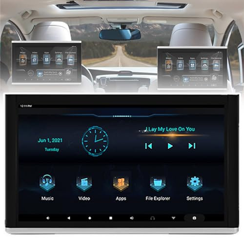 Car Headrest Player, Rear Seat Car TV, 10.1in IPS Touch Screen, Support Phone Wireless Connection/Mirror Link, Octa Core Processor+HDMI In, For All Cars,A