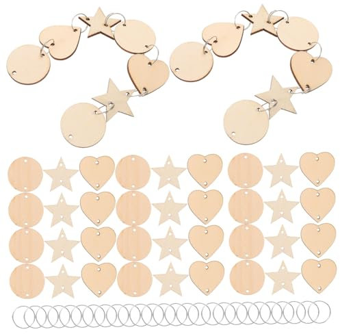 COHEALI Wood Cutouts 210pcs Unfinished Craft Wood Slices for DIY Graffiti Decorations