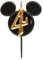 dekora - Bougie d'Anniversaire Mickey Mouse - Bougies Disney - Cire de Paraffine sans Fragrance - Bougies d'Anniversaire Enfant avec Oreilles de Mickey Mouse Noir et Doré - Taille 8,5 cm - Numéro 4