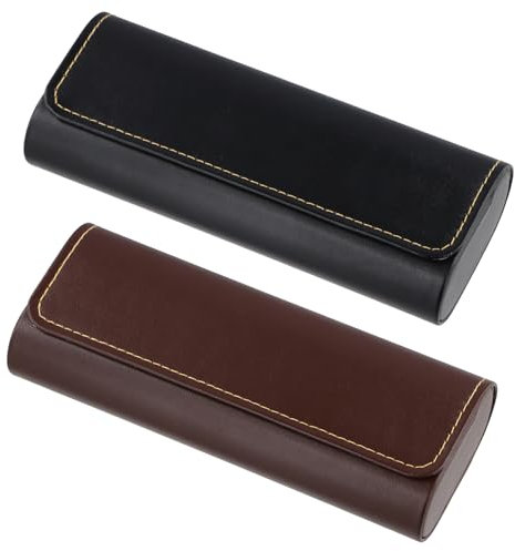 2 pcs Custodia per occhiali rigida, Leggero Portatile impermeabile Custodia Occhiali in pelle PU, Resistente alla pressione e durevole Donna Uomo Custodia Occhiali per maggior parte degli occhiali