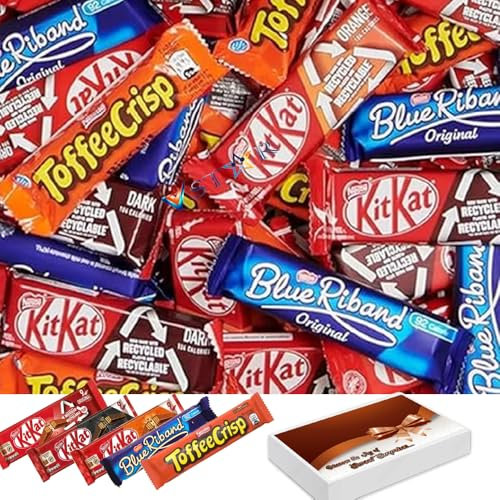 The Big Biscuit Variety Chocolate Pack With Gift Box | Kiitkat Original, KiitKat Dark, Blue Riband, KiitKat Orange & Toffee Crisp Chocolate Biscuit Bars (40 Bars)