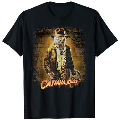Vincent Hie Movie Parodie Catiana Jones Feline Indiana Cat T-Shirt