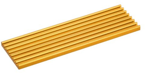 QUARKZMAN 1 Pack M.2 2280 Nvme SSD Dissipateur Thermique Refroidisseur avec Pad Thermique Alliage Aluminium Radiateur de froid pour PC Portable, 70x22x3mm, Or