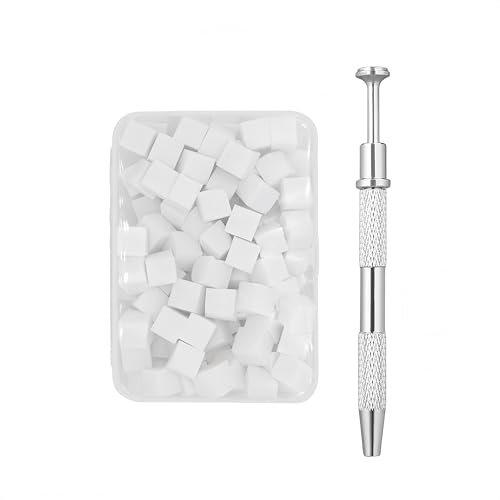 SHSHbuy Esponja de Arte de Uñas,100 Piezas Esponjas para Uñas Ombre con Pinza de Metal,Esponja Cepillo Uñas para Diseño Degradado de Arte de Uñas