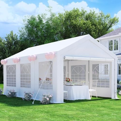 Devoko Tendone per Feste 3x6,Gazebo Esterno Resistente UV 50+,Gazebo da Giardino,Tendone da Esterno per Matrimoni, Feste, Raduni, Riunioni in Giardino,Bianco