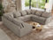 MKS MEBLE Sofa U-Form, Wohnlandschaft, Couch, Ecksofa, Couchgranitur, Polsterecke, Big Sofa XXL, Polstergarnitur - Verso U 8M - Beige Struktur