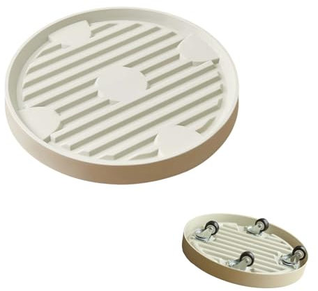Rollender Pflanzenständer,Rund Rollbrett Pflanzen,Untersetzer Mit Rollen Für Pflanzentopf,Kunststoffe Pflanzenroller,Pflanzenständer rund Blumentopf,Pflanzenroller Outdoor,Rollbrett pflanzen (Beige)