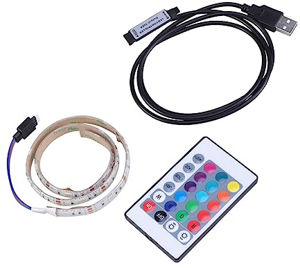 EXCEART 5V Bande LED Rvb Avec Télécommande Étanche Ambiance Pour Tv Décoration Intérieure Et Extérieure Alimentée Par USB