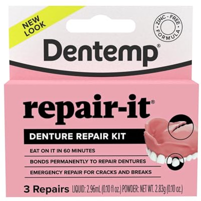 Dentemp Denture Repair Kit – Professional 3‑Repair Capacity, Fast Set Resin, For Temporary Emergency Denture Fixes, Easy At‑Home Use – Reliable, Safe| SterlingSquare