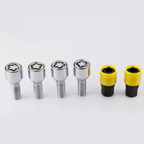 NUOSDEX Kompatibel Mit VW Für Golf 4+2 M14x1,5 Stahl-Radschloss-Feststellschrauben 28 Mm Schaft Reifenschraube Radbolzen Stahl-Radschrauben Radmutter Autoreifenschrauben car Schloss Radschrauben