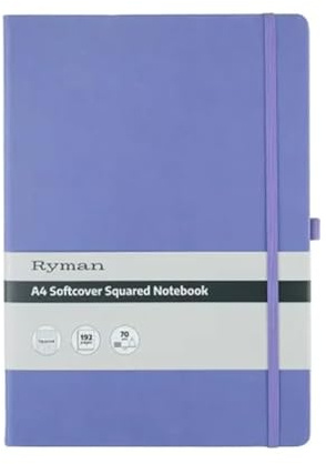 Ryman A4 Soft Cover Squared Notebook (Lilac)