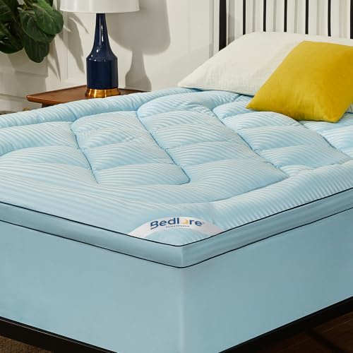 BEDLORE Matratzentopper 140x200cm, Atmungsaktiv & Weich, Blau
