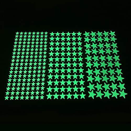 PRECORN Leuchtsterne 122 Stk. ☆ selbstklebend & extrastark ☆ Leuchtsticker leuchten im Dunkeln ☆ 3 Größen – Sternenhimmel für Kinderzimmer, Wand & Decke ☆ Glow in the Dark Sterne