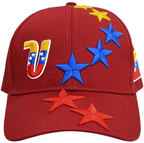 Stakee Gorra De Béisbol con Bordado De Bandera De Venezuela, Estilo Hip Hop, Ideal para Deportes Aire Libre. para Hombre Y Mujer.