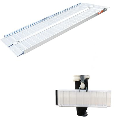 ANYBOY Rollstuhlrampe 151CM Alu klappbar | 300kg Traglast, Für Treppe, Für elektrischen Rollstuhl