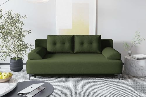 99rooms Fiora Couch Schlafsofa Sofa Strukturstoff Neve Khaki