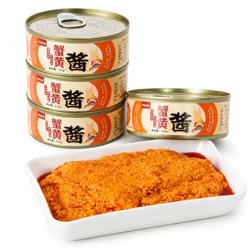 AOIRCE Chinese-Style Hairy Crab Roe & Butter Sauce Seafood Seasoning for Noodles, Rice, Stir-Fries, and Salads (1 Jar X 110g)