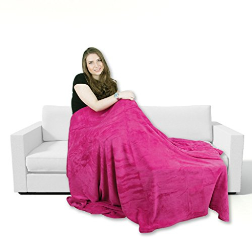 Bestgoodies Kuscheldecke 220x240cm in Pink, supersofte Tagesdecke in vielen Varianten erhältlich