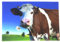 Cornelissen 3 D Ansichtskarte Kuh mit Blume, Postkarte Wackelkarte Hologrammkarte Tier Kühe Rind Kalb