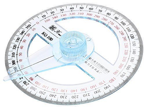 iTimo DIYWORK 360-Grad-Winkelmesser mit Zeiger, Lineal 10 cm, kreisförmig, Messwerkzeug für Schule, Büro, mit Schwingarm