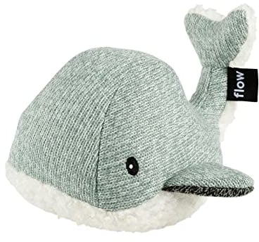 Flow Amsterdam, Kuscheltier Einschlafhilfe Babys | mit Herzschlag | Beruhigende Geräusche und Weißes Rauschen Baby | Moby der Walfisch | Grün | Musikalisches Plüschtier | Baby Zubehör
