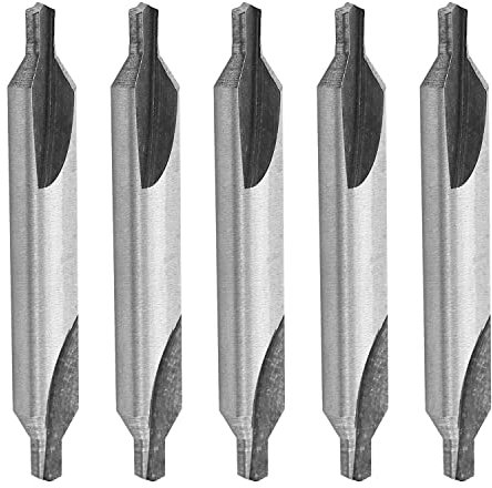 Utoolmart 5 Pcs Center Drill and Countersink Lathe Bit Mill Tool, Combined Drills Plain Type Imperial, 1/4-inch Combined Drills Set, HSS-6542