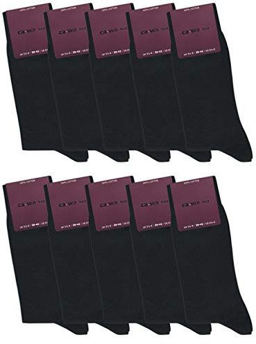 ca·wa·so Chaussettes 100% coton pour femmes | 10 paires | Chaussettes sans couture en pur coton (Noir, 35-38)