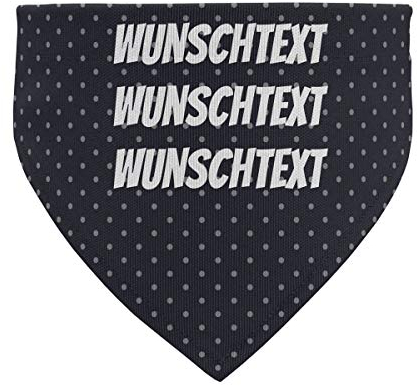 printplanet® - Hundehalstuch mit Name oder Text - Halstuch für Hunde - Layout Dreizeiliger Text - Größe L