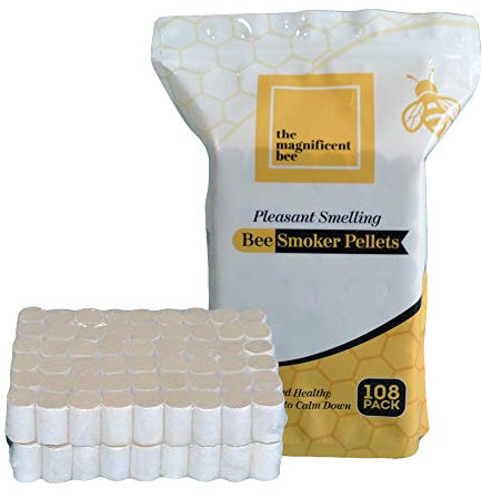 The Magnificent Bee Smoker Pellets, 108 Pack, Natural Hive Beekeeping and Beekeeper Accessories for Honey Bees, Clean and Natural Burning, Pleasant Smell for Outdoor Use | USA Brand