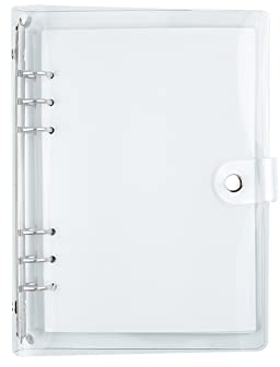 1 STÜCK A5 Größe Klare weiche PVC 6-Ring-Binderabdeckung mit Druckknopfverschluss Klare Notizbuch-Hülle Notebook-Schut (Innenpapier nicht enthalten)
