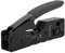 Netzwerkzange, PVC-Griff Netzwerkdraht-Crimper-Abisolierschneider Kristallkopf-Crimpwerkzeug CAT-5 CAT-6 CAT-7 Einstellbarer Modus Durchgangs-Netzwerkkabelzange(Schwarz),Crimp-Werkzeug