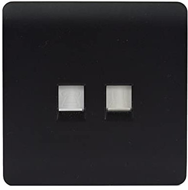 Trendi Telephone Socket + RJ45 Cat 5e & Cat 6 PC Socket Matt Black