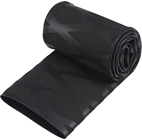 sourcing map Termorretráctil Envoltura Tubería 35mm Diá 57mm Plano Negro | 2:1 Relación, 1.6pies, para Pesca Caña Agarre Manija