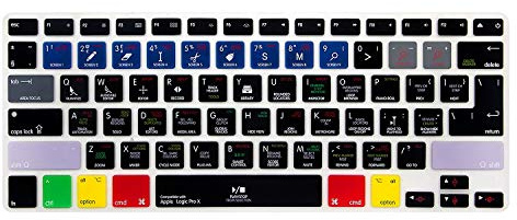 XHLWZR Logic Pro X Keyboard Cover for MacBook Air A1369 A1466/Pro 13 15 17 | US&EU Layout Silicone Shortcut Keyboard Skin for A1278 A1502 A1286 A1425 2015 or older MacBook,Dustproof,Washable,Flexible