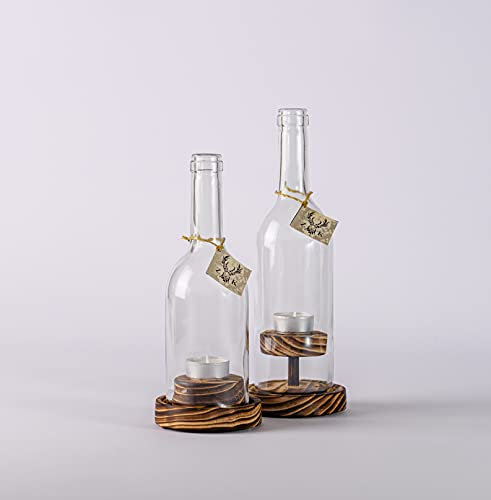 Weinflaschen - Windlicht Duo,ZimmerKultur'' (Abgeflammt)