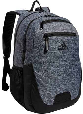 adidas Foundation Backpack (38l) Durable Large Athletic Student Laptop Book Bag for Boys/Girls Zaino Borsa, Jersey Onix Grigio/Nero, Taglia Unica Unisex-Adulto