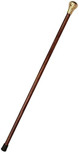 Bastón de Madera para Caminar para Hombres y Mujeres con un Globo de Oro de MetalCono para Soporte y Agarre de Manos por Tales of India