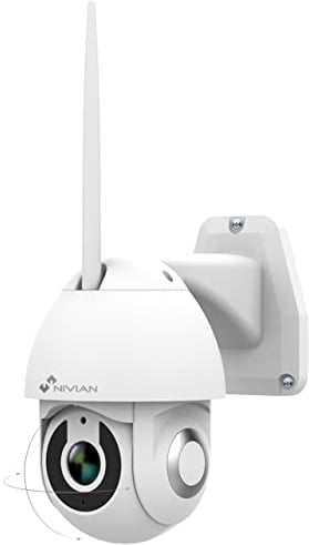 Nivian-Cámara PTZ Wifi 2,4Ghz-Half4K-Movimiento remoto 360º con función Autotracking y detección de humanos-Visión nocturna 10m-Apta exterior-Compatible con Alexa y Google Home–Control remoto APP Tuya