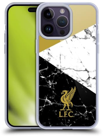 Head Case Designs Offizielle Liverpool Football Club Liver Bird Gold Marmor Gelhülle [Militärischer Schutzgrad] Kompatibel Mit Apple iPhone 14 Pro Max Und Kompatibel Mit MagSafe