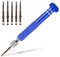 Mini Screwdriver Set, 5-in-1 Multifunctional Screwdriver Slotted and Phillips Professional Precision Tiny Screwdriver Set for Eyeglass Sunglass Watch Jewelry Computer Repair Tool Kit Blue