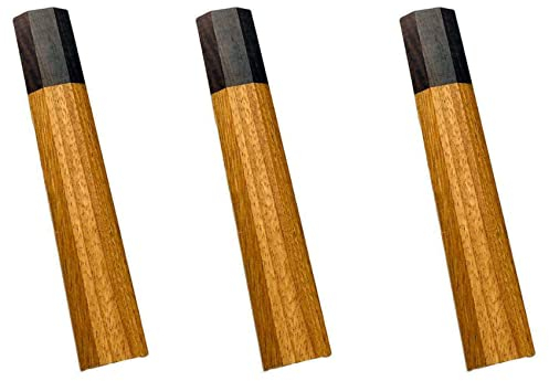 BYSL 3X DIY Blank Japanese Kitchen Knives Chef Knife Replacement Octagonal Wooden Handle