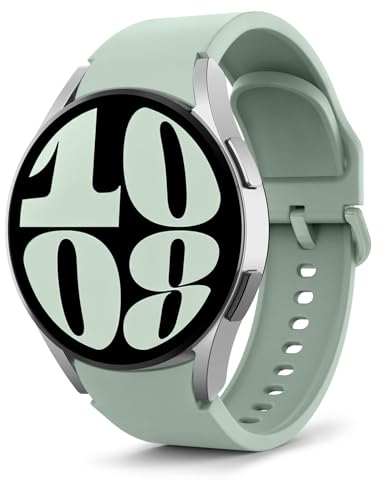 MoKo Correa Deportiva Compatible con Samsung Galaxy Watch 7 FE 6 5 4 40mm 44mm/Watch 4 6 Classic 42mm 46mm 43mm 47mm/5 Pro 45mm, 20mm Pulsera de Silicona Suave para Hombre Mujer, Verde Claro