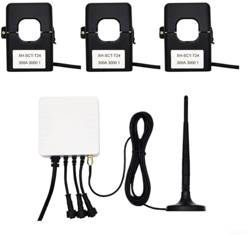 RANRAO 3-Phasen-WLAN-Smart-Home-Energie-Monitor, 3-Phasen-Strommessgerät, kompatibel mit für TUYA Smart Single 3 Phasen für ZigBee Strom, Energiezähler KWh