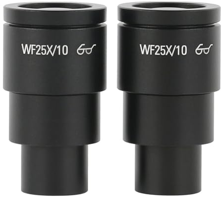 Mikroskop-Zubehör-Kit 2 teile/para WF20X 25X Objektiv 30mm Dia Montieren Microscopio Zubehör for Fernglas Zoom Stereo Mikroskop Mikroskopische Objektträger (Size : WF25X-10)