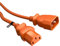 rhinocables IEC Kettle Lead Extension – 50cm Orange Cord with C13 to C14 Connectors | PC Power Cable for Monitors, Computers, Printers & More | Durable Connector Lead for Plug, Home & Office Use